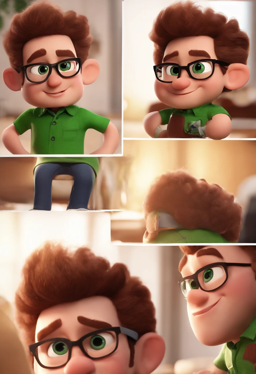 personagem dos desenhos animados Pixar de um homem com olhos verdes, cabelo curto r barba granfe pretos e uma camisa preta, animation character, Caractere estilizado, animation style rendering, 3D estilizado, Arnold Maya render, 3 d render stylized, toon render keyshot, Personagem 3D, Personagem 3D, 3d rendering stylized, 3 d character render, personagem de desenho animado, Personagem de close up, Pose de personagem, (Estilo Pixar) (master part:1.2) (Bokeh) (best quality) (pele detalhada) (textura detalhada) (8k) (argila) (Cinematic lighting) (foco nítido
