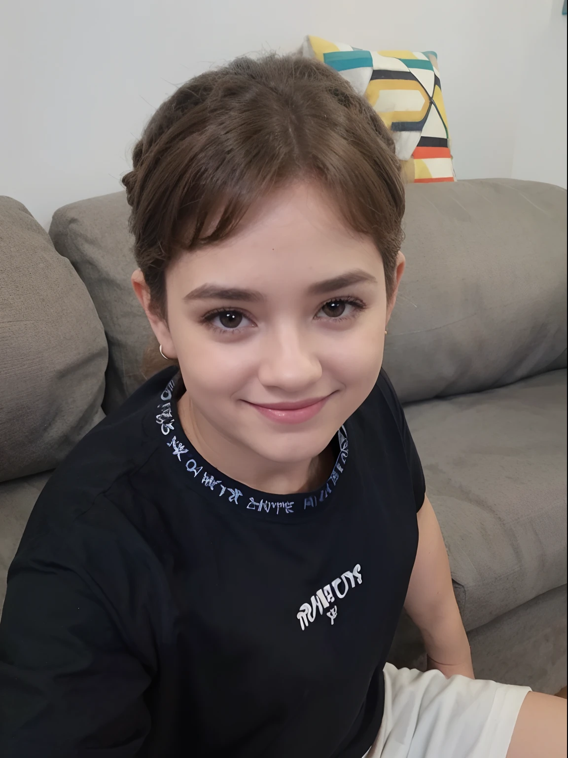 Garoto, estilo disney, tom de pele: claro:  Cabelo: marrom escuro, liso, curto, penteado para o lado direito. camisa: social, Cor azul. Fundo: Gray and white gradient,Comemorando, Hands raised, sorrindo, feliz, (estilo pixar) (obra-prima:1.2) (bokeh) (melhor qualidade) (pele detalhada) (textura detalhada) (8k) (claymation) (cinematic lighthing) (foco nítido