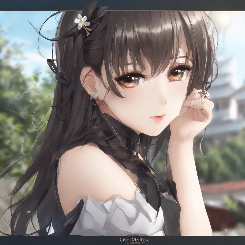 ((Obra maestra)), ((La mejor calidad)), ((Altas Resoluciones)), ((fondo de pantalla CG 8k extremadamente detallado)), solamente, Tachibana Kanade, Uniforme escolar bronceado, falda negra, Calcetines blancos, al aire libre, cara, Playa, Cabello colgante, cabello partido, cabello plateado