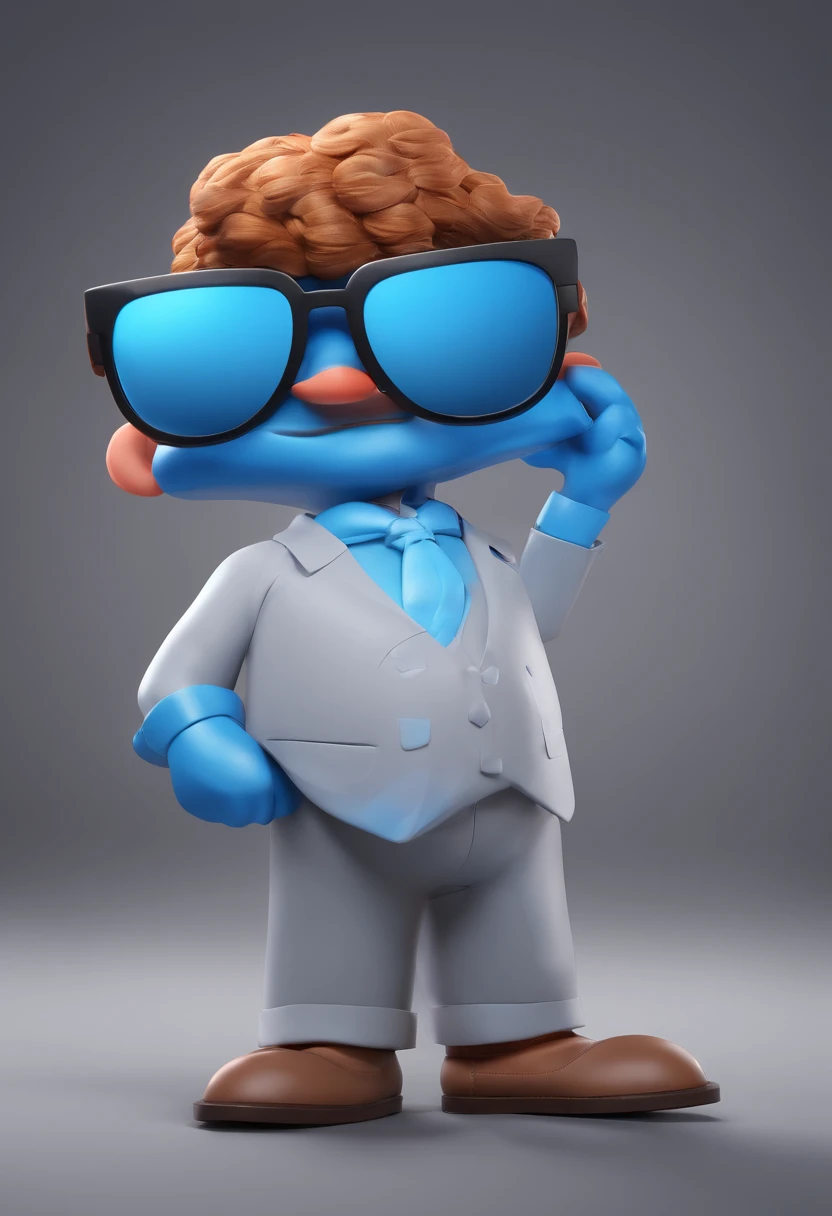 Cartoon character of a man with black glasses and a blue shirt, animation character, Caractere estilizado, animation style rendering, 3D estilizado, Arnold Maya render, 3 d render stylized, toon render keyshot, Personagem 3D, Personagem 3D, 3d rendering stylized, 3 d character render, personagem de desenho animado, Personagem de close up, Pose de personagem, (Estilo Pixar) (master part:1.2) (Bokeh) (best quality) (pele detalhada) (textura detalhada) (8k) (argila) (Cinematic lighting) (foco nítido