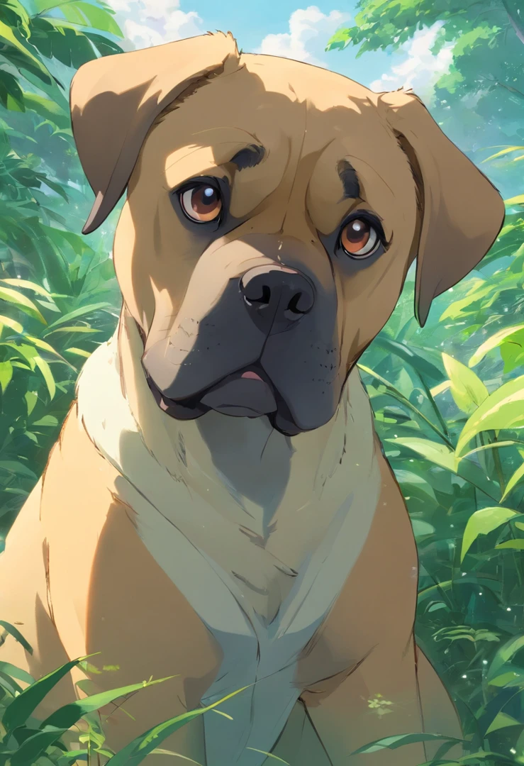 Bullmastiff pequeno bonito,Felpudo,vivid expressions,Jogue na grama verde,Bite your own tail,vivid expressions,luz suave natural,Filtro de foco suave,ultra-claro,Hiperdetalhamento,8k,uma imagem,3Drenderingof