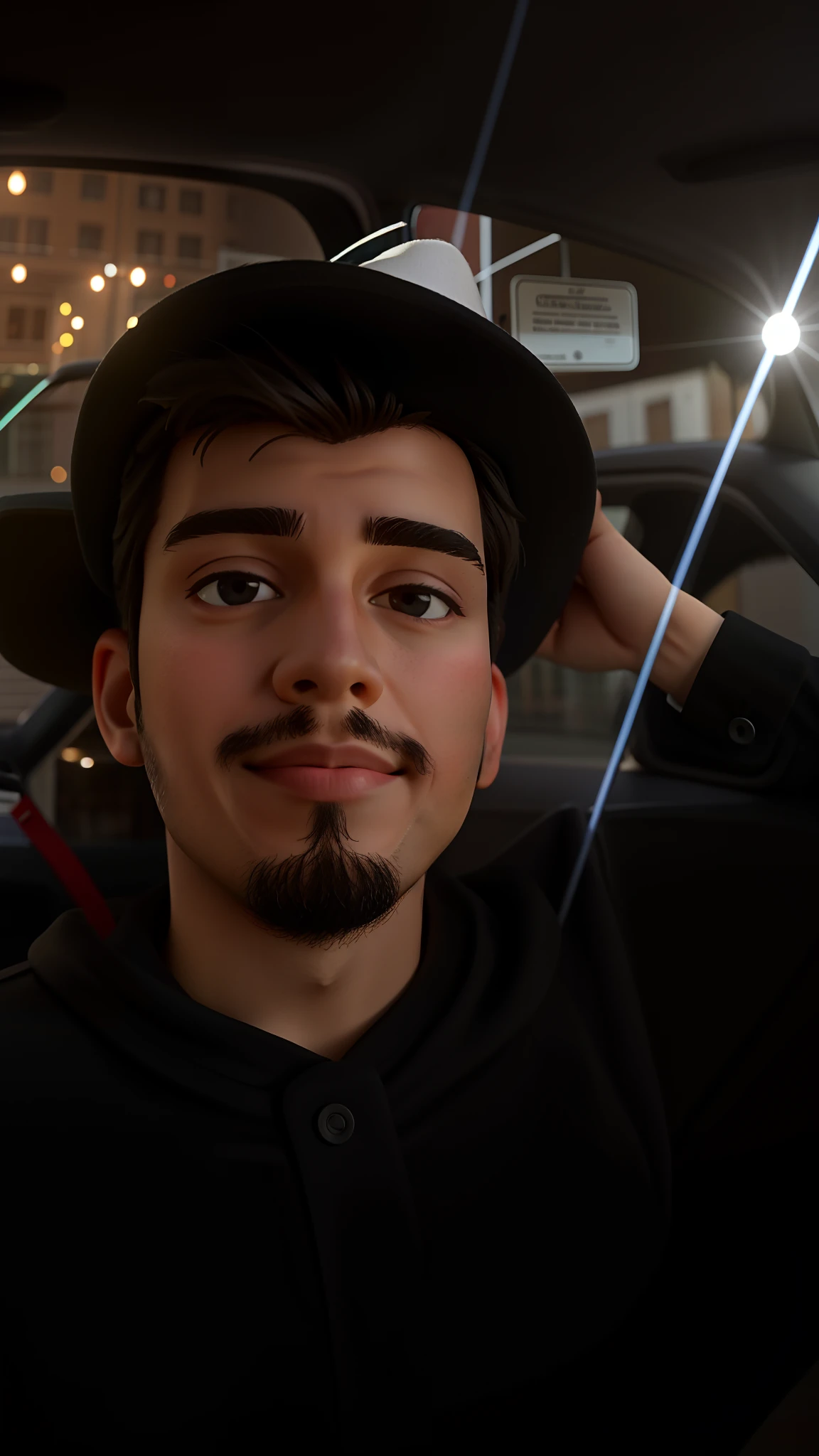 There's a man who's standing in a car with a hat on, caio santos, 23 anos, Foto de perfil, taken in early 2023, em torno de 23 anos, mateus 9 5, 2 7 anos, foto de perfil 1024px, Postagem no Reddit, na frente de um fundo preto, Alejandro