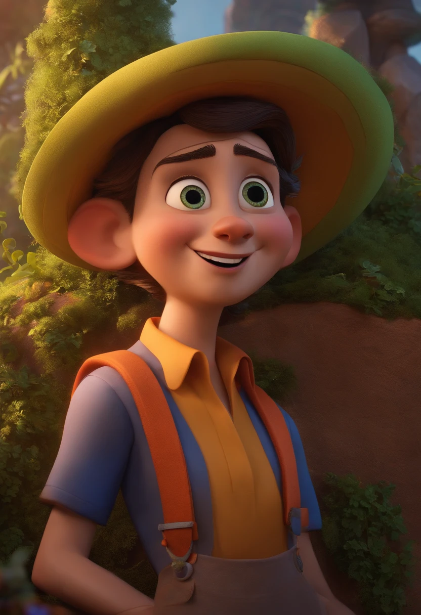 A Dream Architect Inspired by Pixar Animation, de perto. The character takes center stage with captivating facial expressions, oferecendo um toque de irrealidade