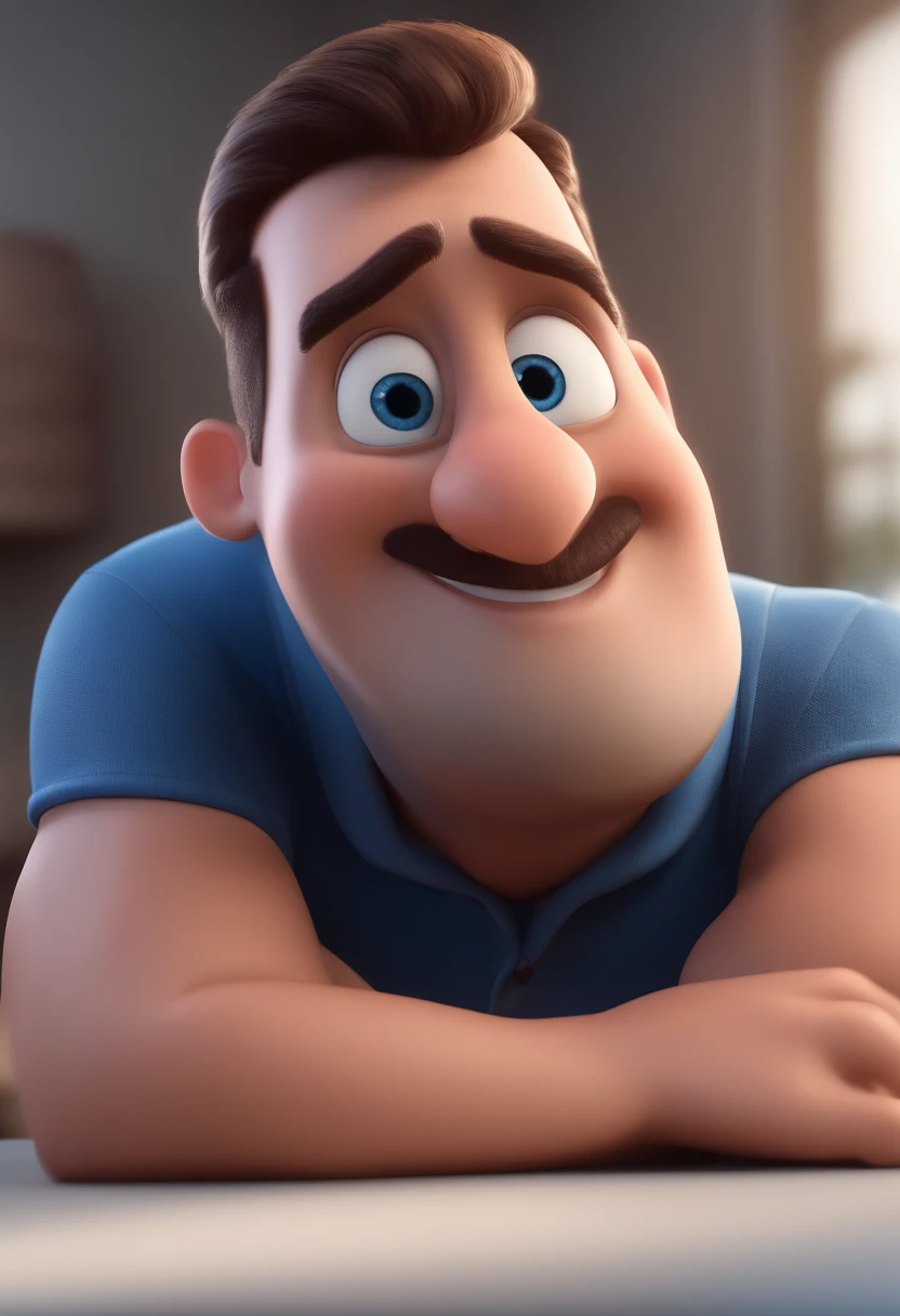 Cartoon character of a man with black glasses and a blue shirt, animation character, Caractere estilizado, animation style rendering, 3D estilizado, Arnold Maya render, 3 d render stylized, toon render keyshot, Personagem 3D, Personagem 3D, 3d rendering stylized, 3 d character render, personagem de desenho animado, Personagem de close up, Pose de personagem, (Estilo Pixar) (master part:1.2) (Bokeh) (best quality) (pele detalhada) (textura detalhada) (8k) (argila) (Cinematic lighting) (foco nítido