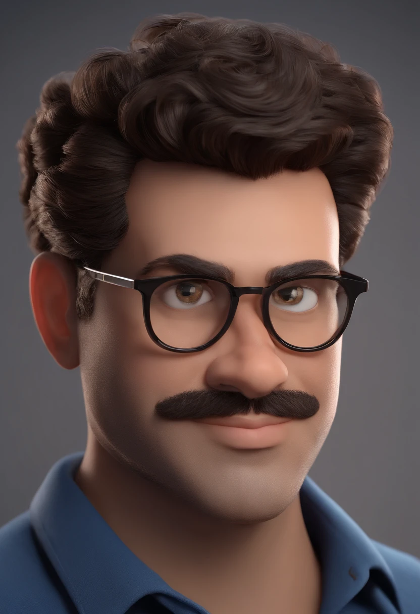 Personaje de dibujos animados de un hombre con gafas negras y una camisa azul, animation character, stylized character, Rendering animation styles, 3D estilizado, Arnold Maya render, 3D render estilizado, Toon renderizar keyshot, Personaje 3D, Personaje 3D, Renderizado 3D estilizado, Renderizado de 3 caracteres D, Personaje de dibujos animados, Personaje de primer plano, Pose del personaje, (estilo pixar) (Pieza maestra:1.2) (Bokeh) (La mejor calidad) (Piel detallada) (Textura detallada) (8k) (arcilla) (cinematic lighting) (foco nítido