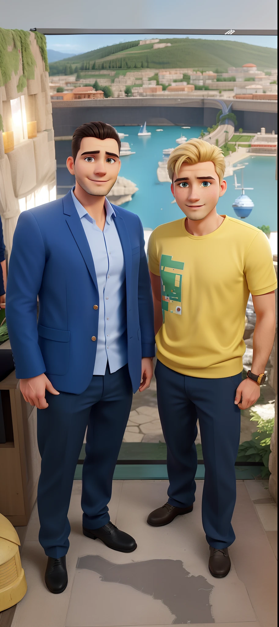 Two men standing next to each other in front of a map, Vitaly Bulgarov e Mike Nash, Ayanamikodon e Irakli Nadar, imagem de alta qualidade, foto descoberta, Edon Guraziu, Directed by: Nandor Soldier, Barabas Miklos e Hollosy Simon, encho enchev, Condutor de Ene