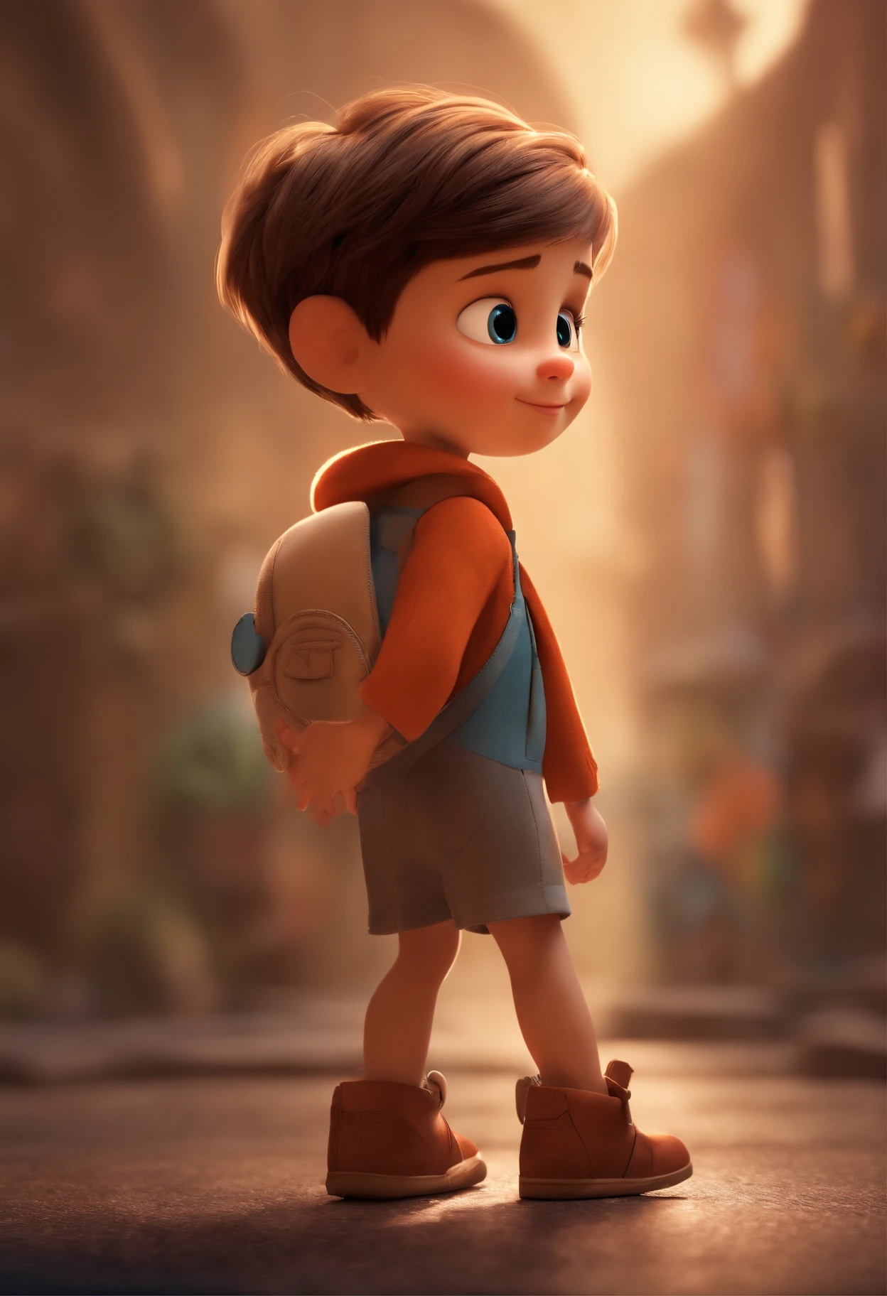 a happy cute ??? standing short hair, vestindo uma fantasia espacial, , fundo branco, barnet, Tom, Estilo Pixar, ....3d, desenhos animados, rosto detalhado, asymmetrical 16k