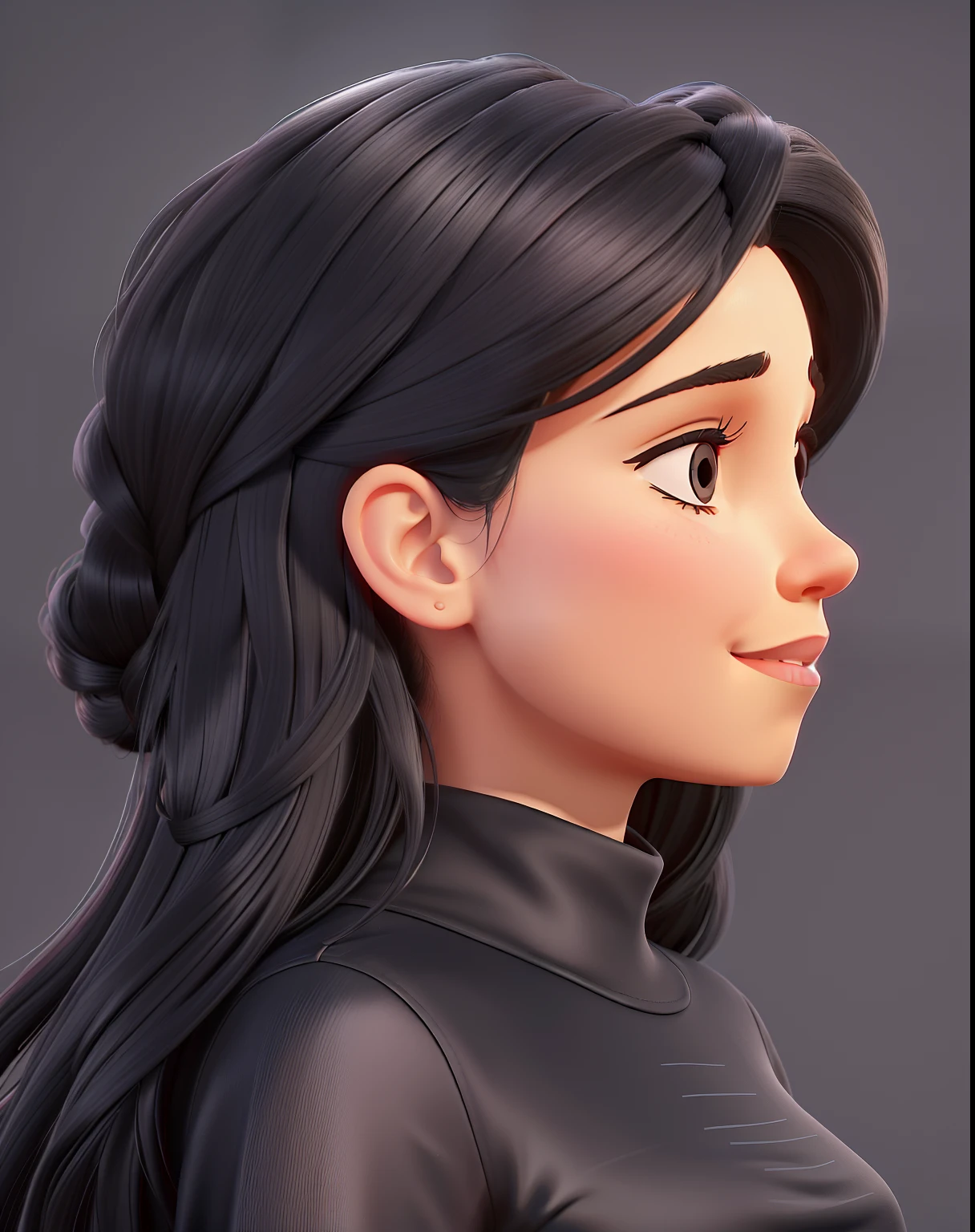 a close up of a woman with long hair and a black top, in front of a black background, alanis guillen, profile image, 30-year-old woman from cuba, inspired by Verónica Ruiz de Velasco, with a black background, half body portrait of juliana, by reyna rochin, taken in the early 2020s
