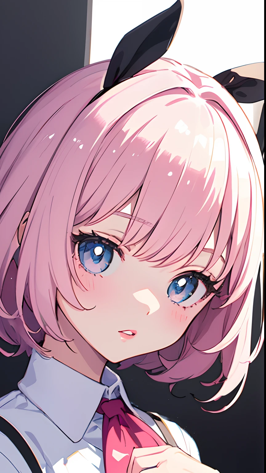 A cute with pink lips, wearing a bright white shirt, zhong pastel palette aurora punk style, anime illustration of her face, animated gif, hand drawn animation, charming sketch, smooth shiny, hazy romanticism, super flat style, white background --ar 1:1--niji 5--style expressive--s 50