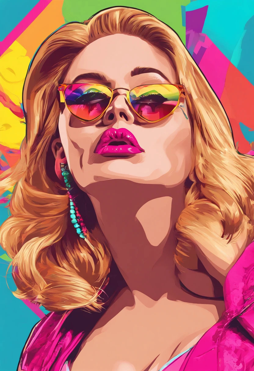 there is a woman wearing a blue dress and sunglasses, in style of pintura digital, sultry pintura digital, #1 pintura digital of all time, # 1 pintura digital of all time, in digital illustration style, pouco detalhado. pintura digital, retrato nft, cartoon pintura digital, pintura digital 4k, arte digital. @mariomaniacdude