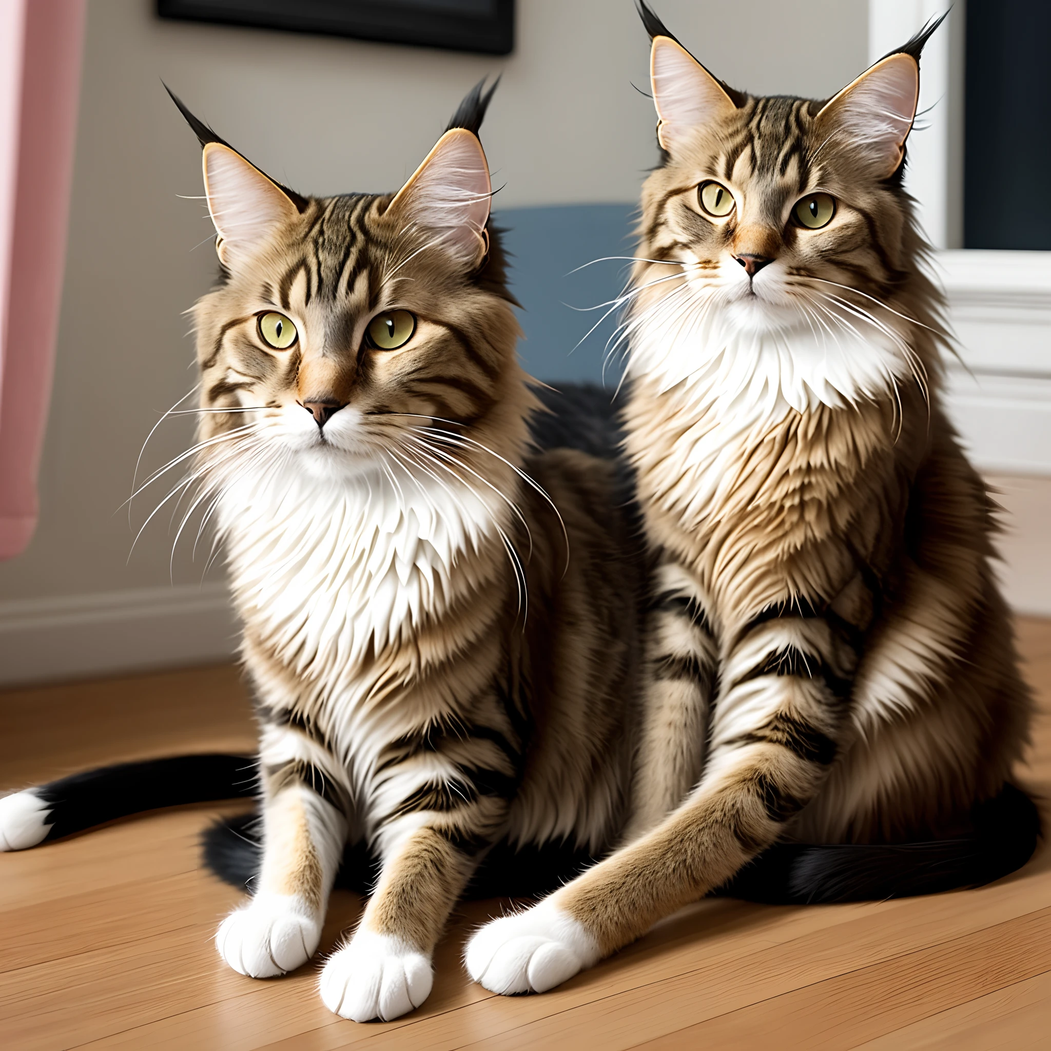 Gato Maine coon da cor red com with estilo pixar