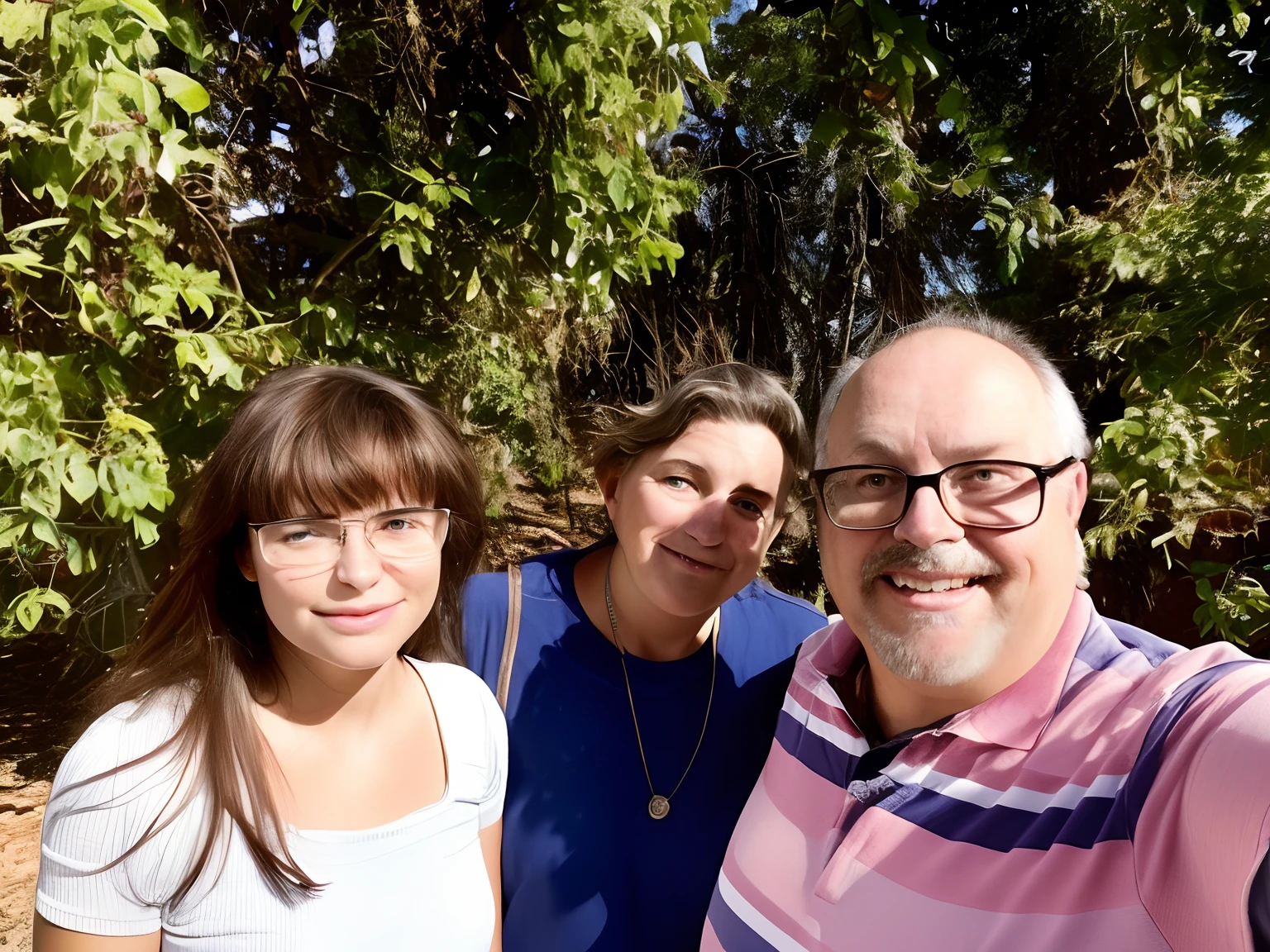 Create your Disney's pixar pattern, There are three people together in front of a tree, Fotografia tirada em 2 0 2 0, vacation photo, imagem de perfil, Family photo, divertindo-se, belos arredores, foto do snapchat, imagem do avatar, Happy family, of a family standing in a park, tirado no iphone 14 pro, foto assustadora, tirado no iphone 1 3 pro, family portrait