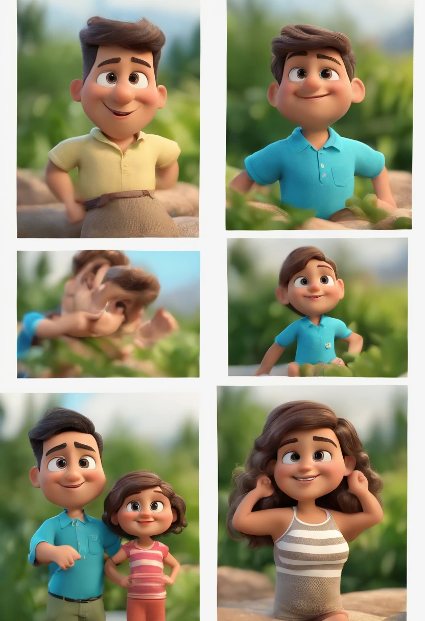 Family cartoon character in a swimming pool, um personagem animado, Caractere estilizado, animation style rendering, 3D estilizado, Arnold Maya render, 3 d render stylized, toon render keyshot, Personagem 3D, Personagem 3D, 3d rendering stylized, 3 d character render, personagem de desenho animado, Personagem de close up, Pose de personagem, (Estilo Pixar) (master part:1.2) (Bokeh) (best quality) (pele detalhada) (textura detalhada) (8k) (argila) (Cinematic lighting) (foco nítido,Senta e vaza a parte superior do corpo