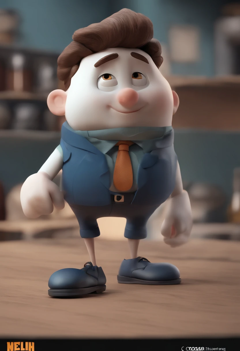personagem dos desenhos animados de um homem com uma camisa azul, animation character, Caractere estilizado, animation style rendering, 3D estilizado, Arnold Maya render, 3 d render stylized, toon render keyshot, Personagem 3D, Personagem 3D, 3d rendering stylized, 3 d character render, personagem de desenho animado, Personagem de close up, Pose de personagem, (Estilo Pixar) (master part:1.2) (Bokeh) (best quality) (pele detalhada) (textura detalhada) (8k) (argila) (Cinematic lighting) (foco nítido