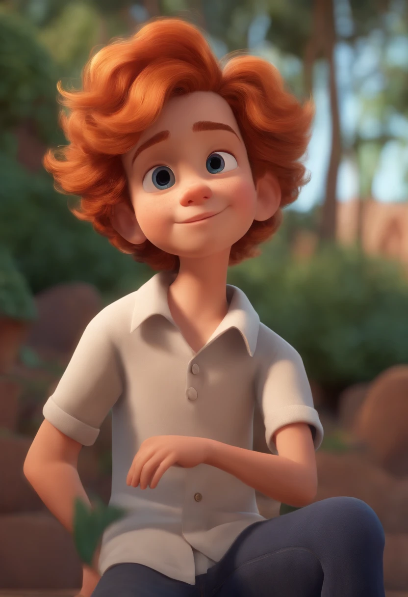 Image of a boy for a story in a YouTube video in Pixar format, He's the ****** allabester, He's the class leader, He's outgoing, Playful and gets up for a lot of things, cabelo curto