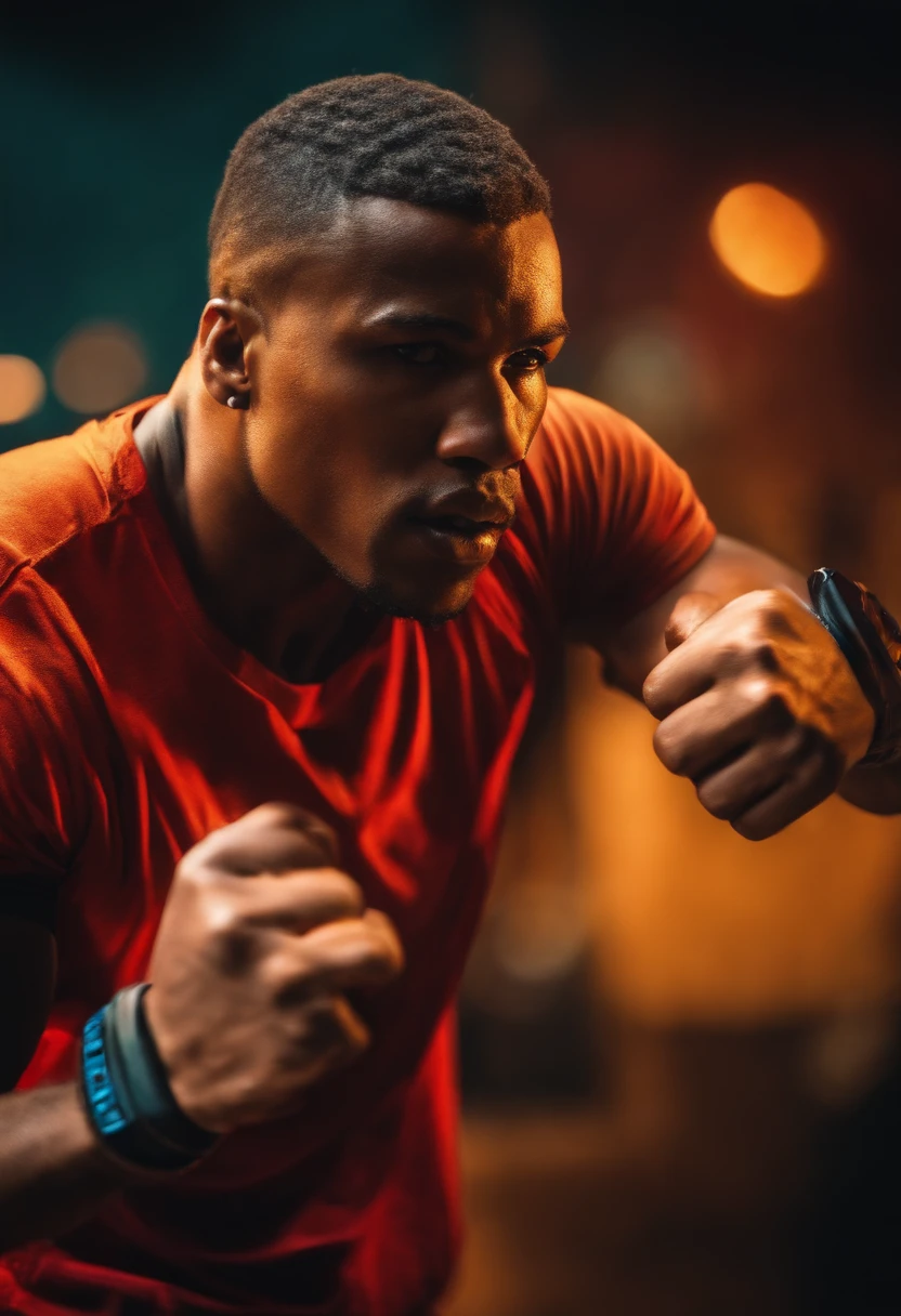 Person striking with a clenched fist