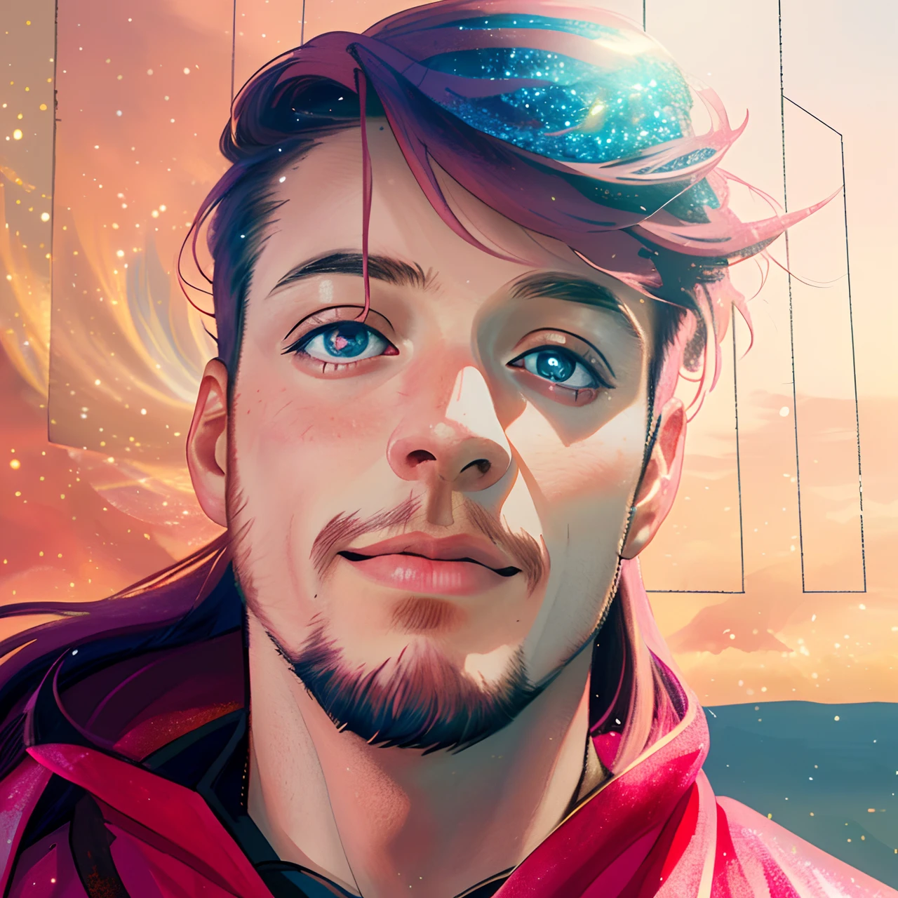 (best quality,4k,8k,highres,masterpiece:1.2),ultra-detailed,(realistic,photorealistic,photo-realistic:1.37),colorful,portraits,anime character,expressive eyes,long pink hair,smiling,lively pose,sparkling outfit,magical background,enchanting lighting,dynamic effect