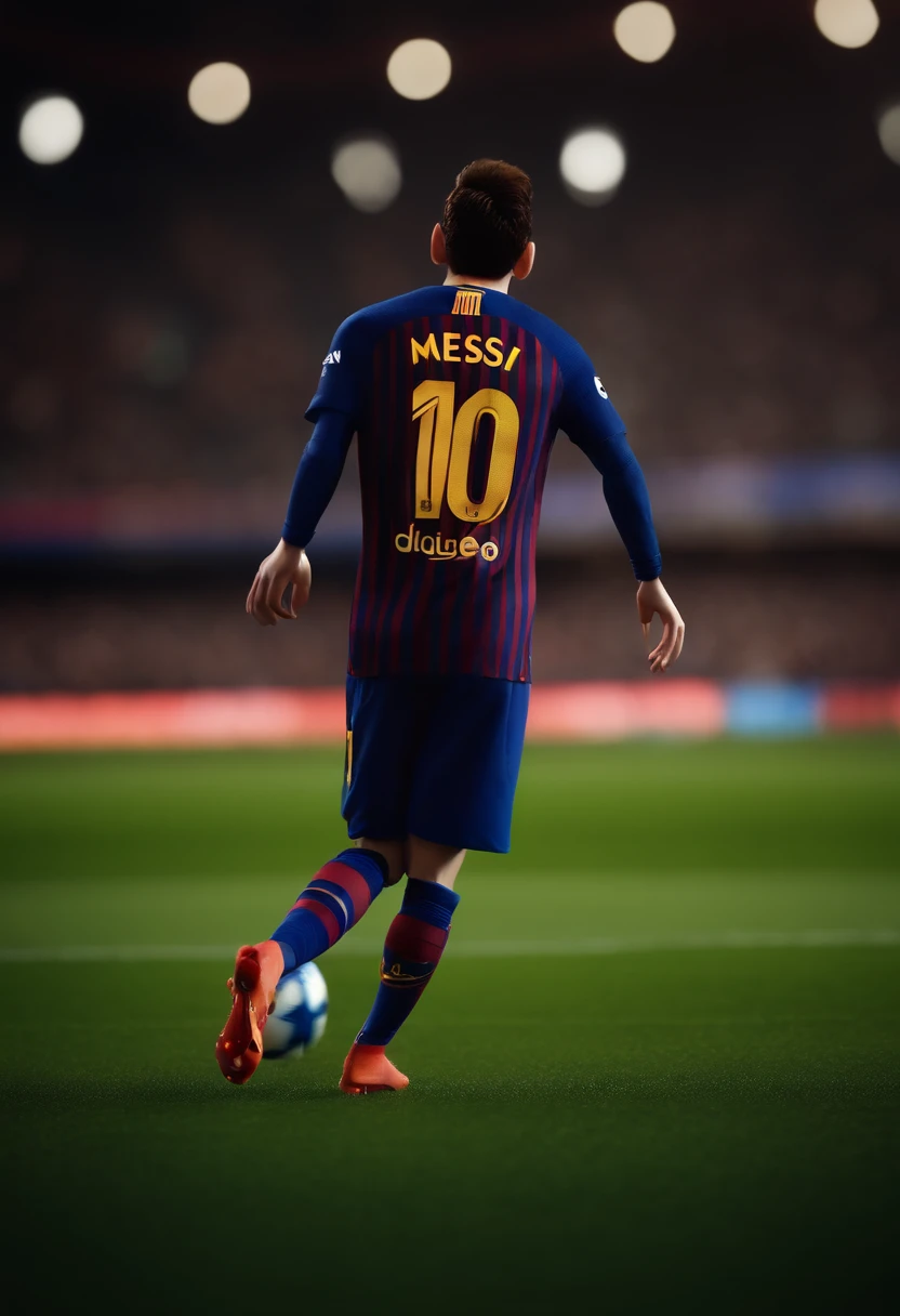 Lionel Messi, (pixar style) (masterpiece:1.2) (bokeh) (best quality) (detailed skin) (detailed texture) (8k) (claymation) (cinematic lighting) (sharp focus