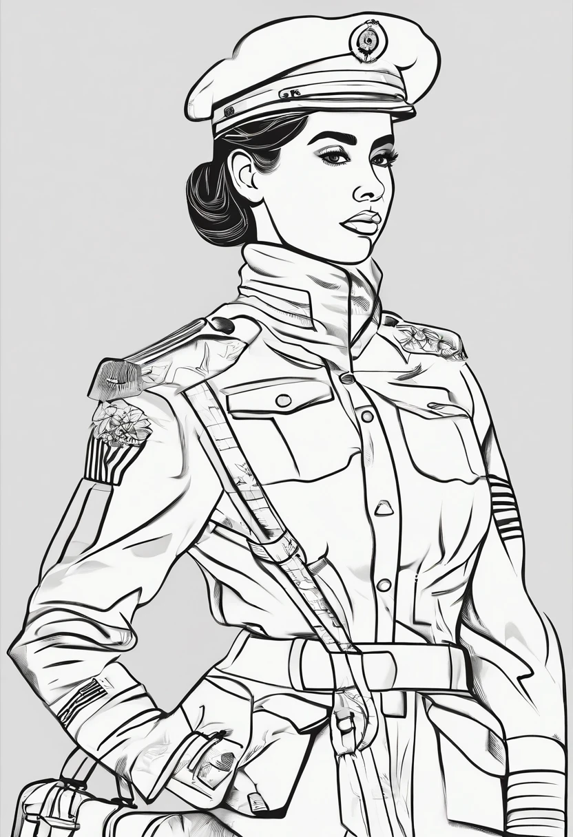 A girl, military uniform, is worth cancer, Very slim, You can see the buttocks, Dog style, looks at the viewer