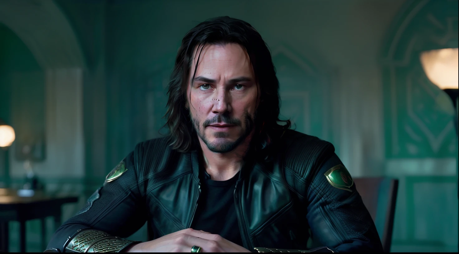 Keanu Reeves interpreting Marvel's Loki, Thor's Brother, Son of Odin.
(best quality,4k,8k,highres,masterpiece:1.2),ultra-detailed,(realistic,photorealistic,photo-realistic:1.37),portraits,concept artists,sharp focus,physically-based rendering
Keanu Reeves as Loki, the mischievous and cunning brother of Thor, is portrayed in this artwork. With the highest quality resolution (best quality, 4k, 8k, highres, masterpiece:1.2), the image is rendered with ultra-detailed precision and a realistic approach (realistic, photorealistic, photo-realistic:1.37). The artist aims to capture the essence of Keanu Reeves in portraying Loki, with a focus on portraits and the style commonly used by concept artists. The artwork emphasizes sharp focus to showcase intricate details through a physically-based rendering technique.