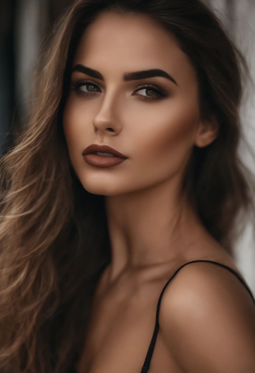 A woman with long brown hair and tight top and pants, Tumblr, Rosto inocente, Evil face, arte digital, Rosto bonito e atraente, menina modelo bonita, rosto extremamente bonito, menina sexy muito bonita, , modelo bonito da menina, foto de uma mulher bonita, Menina sedutora, bonito bonito, mulher jovem muito bonita, rosto sexy com maquiagem completa, rosto feminino atraente!!!, Lindo rosto atraente cabelo curto