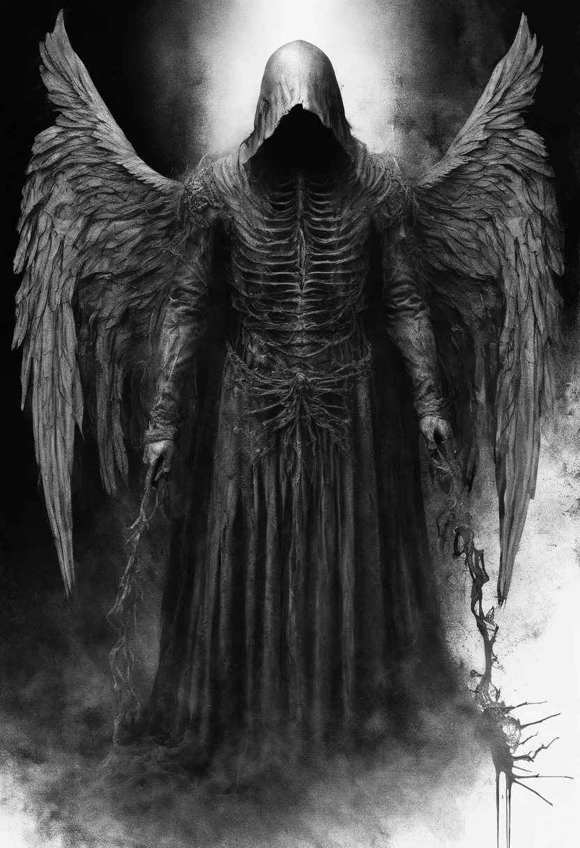 Bloody male gothic angel