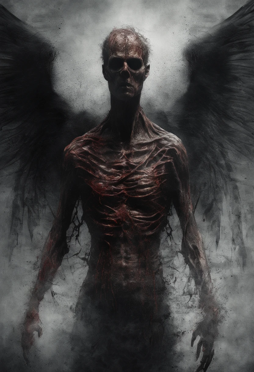Bloody male gothic angel