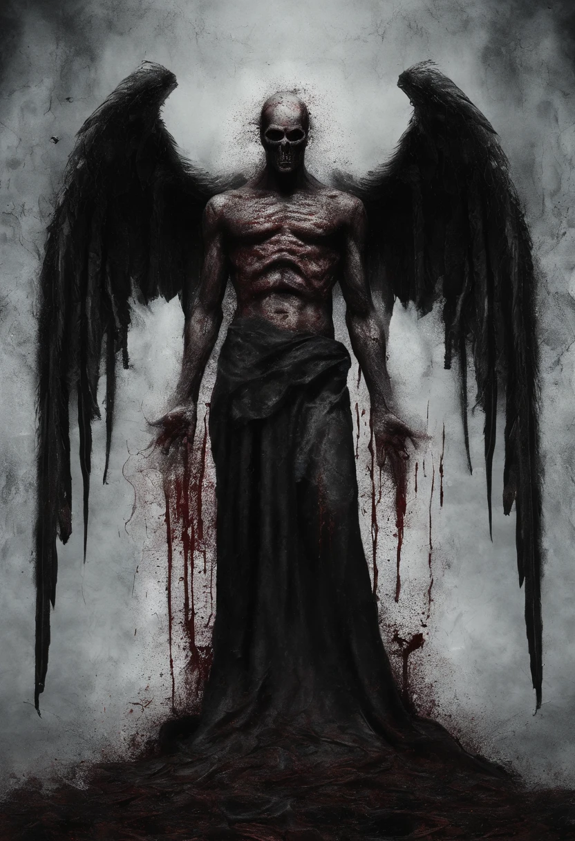 Bloody male gothic angel