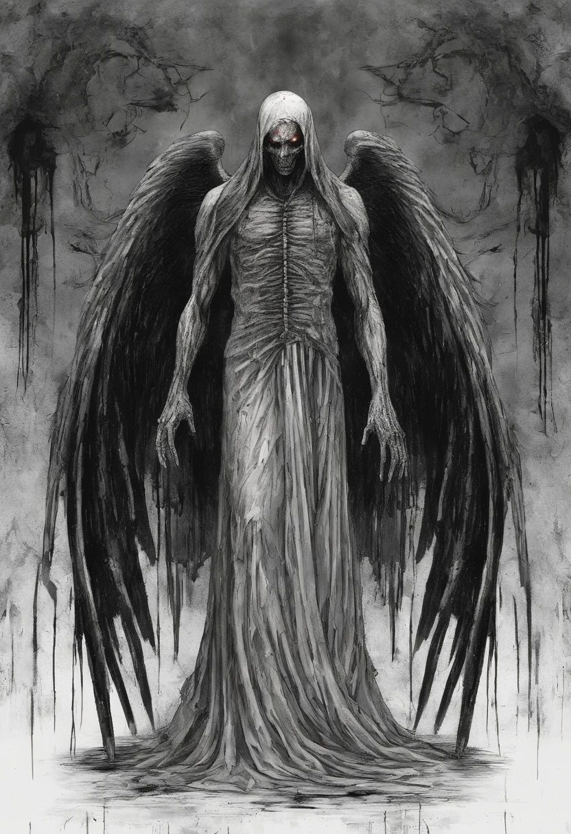 Bloody male gothic angel