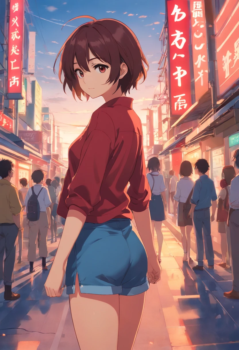 Mulher anime sem roupa com bunds vermelho sexy