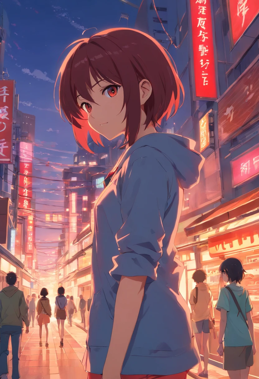 Mulher anime sem roupa com bunds vermelho sexy