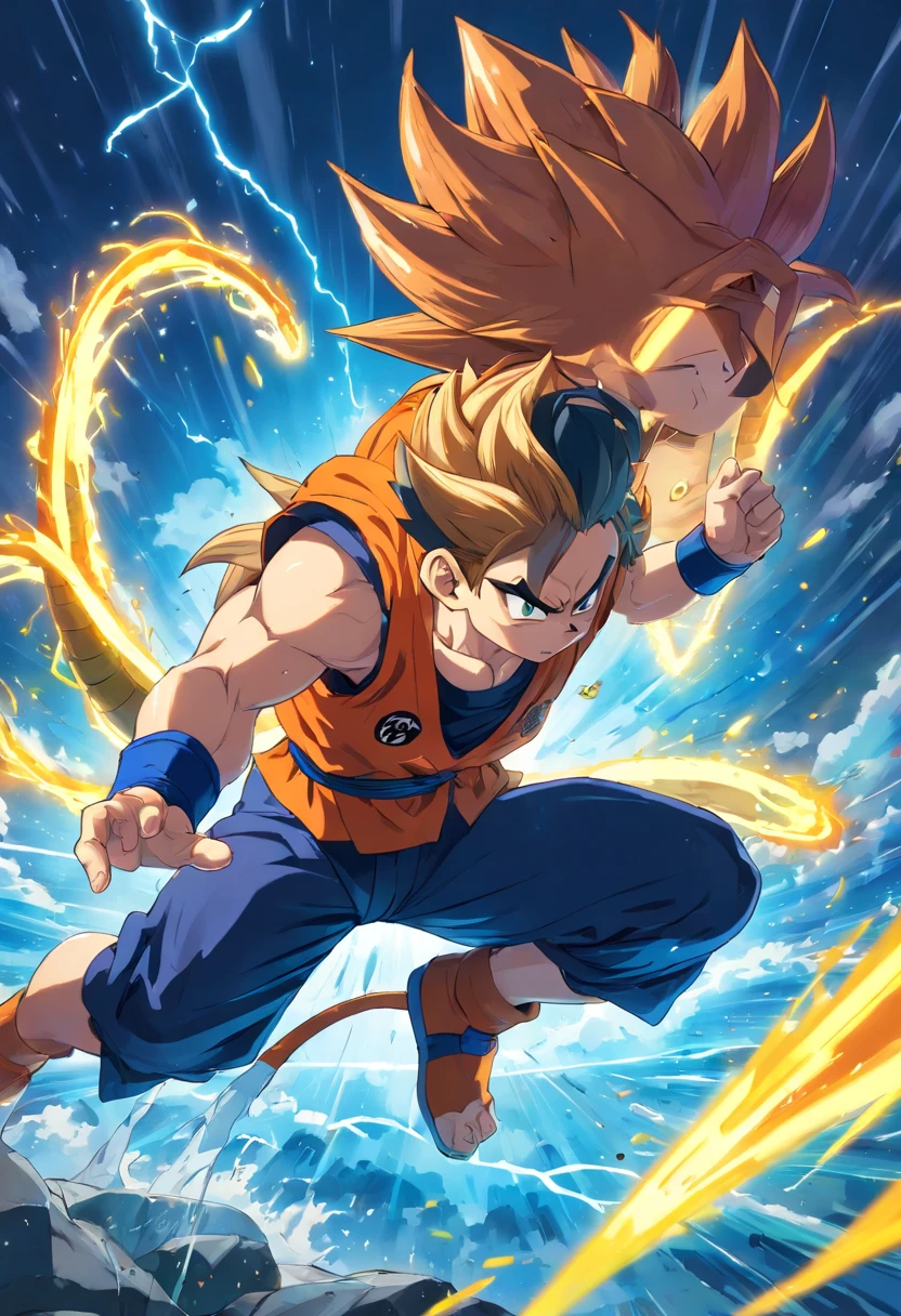 1 macaco, Wukong, voador, Cloud, Vara de aro dourada, artes marciais, poderoso, musculoso, cabelo pontudo, IG laranja, Roupas de treino com peso, Saiyajin, Super Saiyajin, energy blast, forte, determinado, Lutando, training, torneio de artes marciais, Dragon Ball, Agulhas de chuva voadoras, Kamehamehapo, Dragon radar, Dragon Ball Z, Anime peito grande, Action, aventura, Epic battles, morphing, amizade, lealdade.