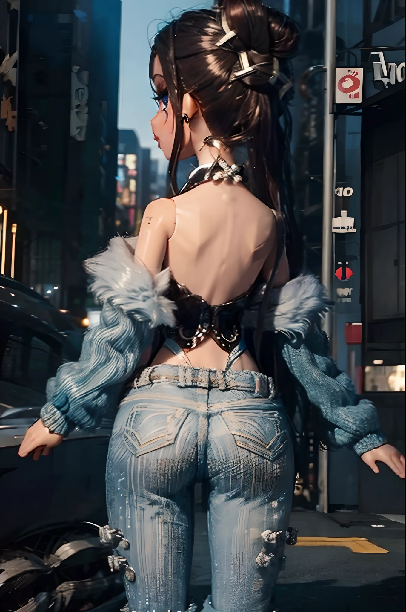 Bratz Doll, showing ass, rear view of ass.