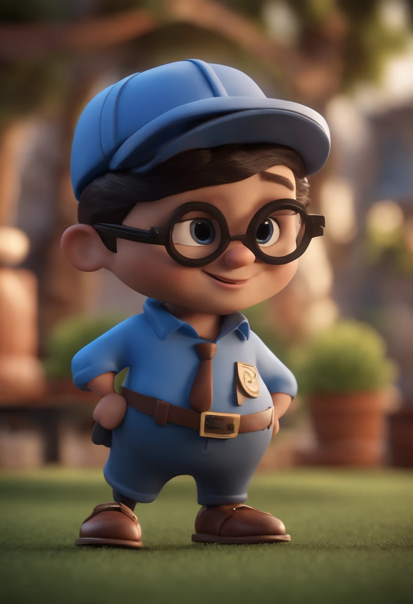Cartoon character of a man with black glasses and a blue shirt, animation character, Caractere estilizado, animation style rendering, 3D estilizado, Arnold Maya render, 3 d render stylized, toon render keyshot, Personagem 3D, Personagem 3D, 3d rendering stylized, 3 d character render, personagem de desenho animado, Personagem de close up, Pose de personagem, (Estilo Pixar) (master part:1.2) (Bokeh) (best quality) (pele detalhada) (textura detalhada) (8k) (argila) (Cinematic lighting) (foco nítido