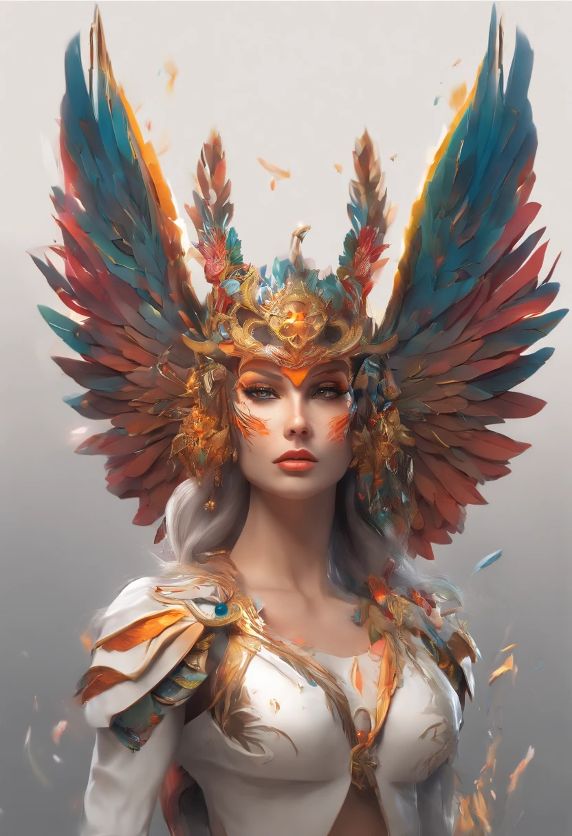 arte splash, A harpy head, ((fundo branco)), olhos penetrantes, epic instagram, art-station, estilo splash de tinta colorida, contorno, hiperdetalhado intrincadamente detalhado , Motor irreal, genial, detalhes intrincados, tela inicial, cores complementares, arte conceitual de fantasia, 8K resolution, Obra-prima do deviantart, oil painting, heavy strokes, gotejamento de tinta, artes de salpicos