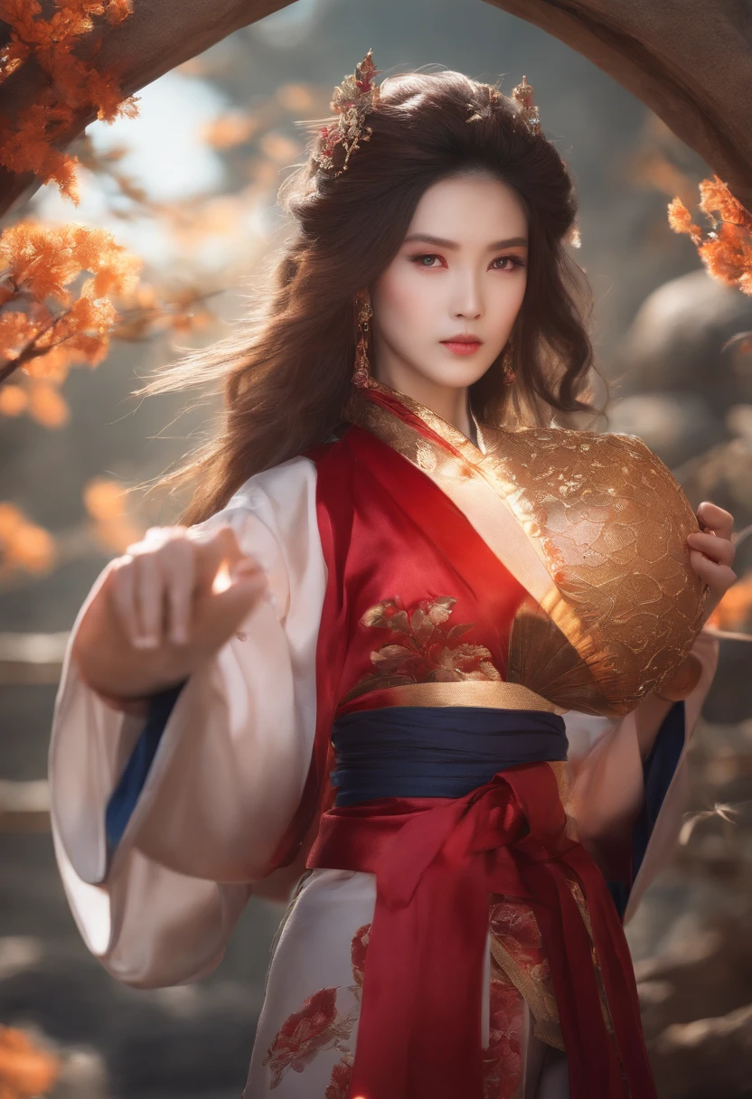 1girl, (Super Saiyajin:1.3),Hanfu, pet