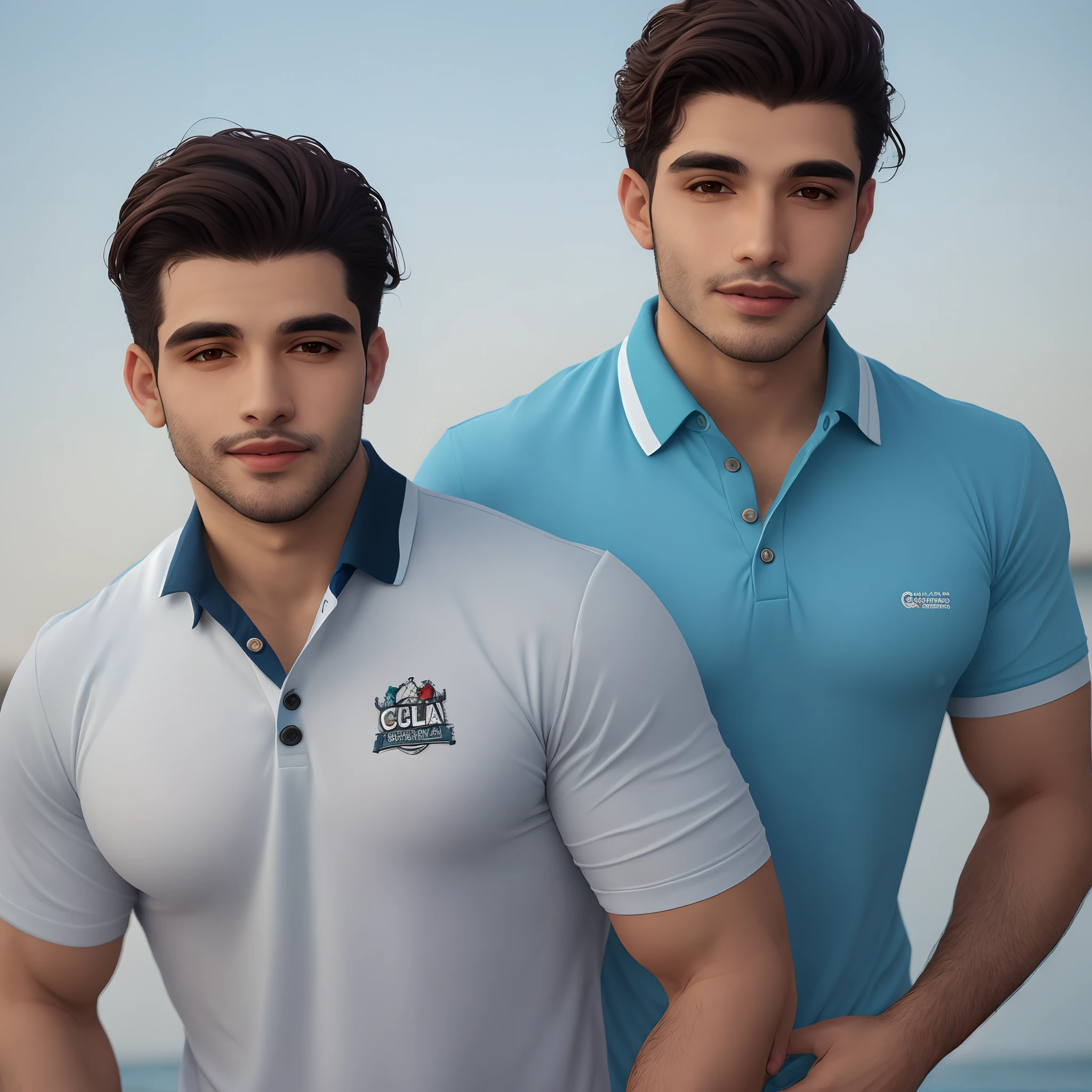 Rapaz loiro, magro, com camisa gola polo escrito "Guidoni".