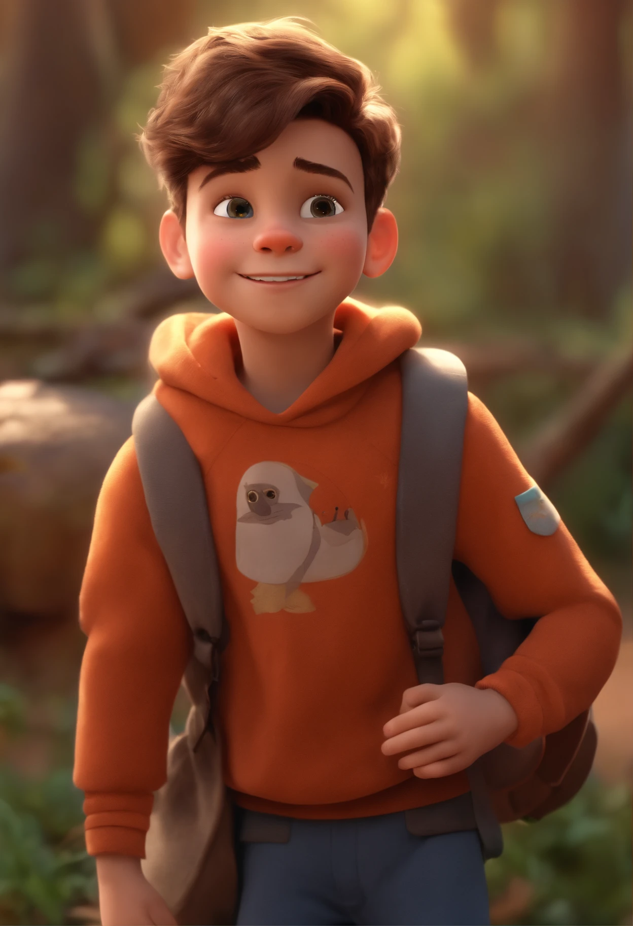 Image of a boy for a story in a YouTube video in Pixar format, He's the allabester, He's the class leader, He's outgoing, Playful and gets up for a lot of things
