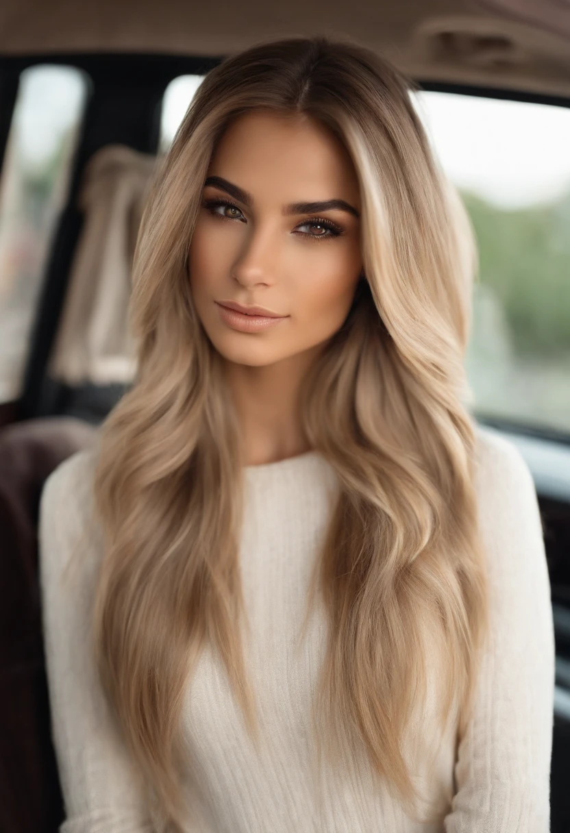 Light Hair Tone, Brown Eyes, Medium Straight Hair, Small Nose