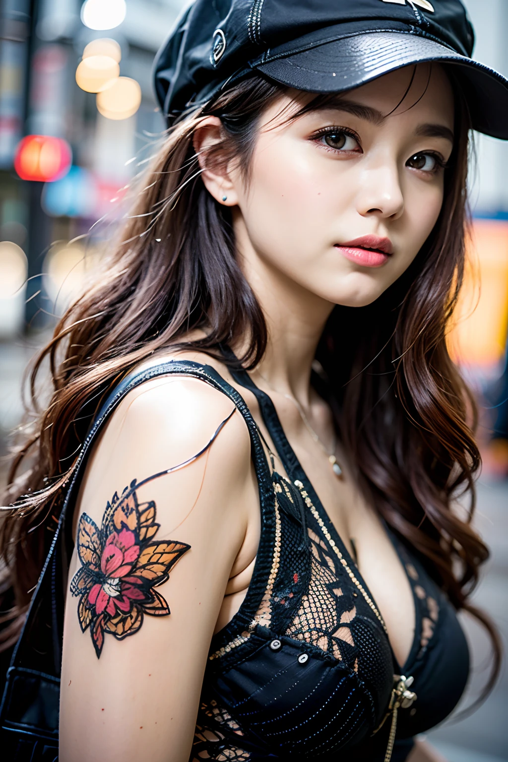(photorealistic:1.4), (best quality, masterpiece :1.3), (NSFW), 8K, hyper-realistic, night photography, ((beautiful Korean idol Kim Jisoo as female evil:1.5)), ((Kim Jisoo realistic face:1.5)), (very beautiful thin face:1.3), 25 years old, (detailed alluring eyes:1.3), ((gothic face makeup:1.4)), (pointy nose:1.3), (sexy lips:1.3), ((vicious gaze:1.3)), ((long red hair:1.3)), ((red devil-horns on her head:1.5)), (mohawk hairstyle with one braided:1.3), ((doing meditation yoga in a dark stone cave:1.3)), (total naked:1.3), ((glowing red aura light in the back:1.3)), (skinny body, six-pack abs :1.3), (full body tattoo with irezumi tattoo:1.3), (very huge breast, areola protruding, pointy nipples :1.3), sexy pose, skinny legs, ((spreading legs, exposing genitalia :1.3)), ((very dense pubic hair:1.5)), ((very thick pubic hair:1.5)), ((very hairy vagina:1.5)), (very wide open vagina hole:1.3), detailed body feature, proportional perfect body, models posture, detailed perfect hand, lustful look, (background is a dark stone cave with (glowing red aura light in the back:1.3)), ((perfect meditation pose:1.3)), perfect composition, dynamic lighting, dark atmosphere, blue red tones, low angle shot, sharp focus, volumetric lighting, photon mapping
