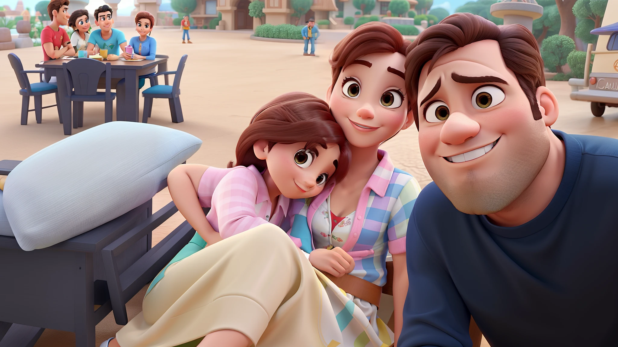 casal homem e mulher no estilo Disney Pixar, alta qualidade, melhor qualidade