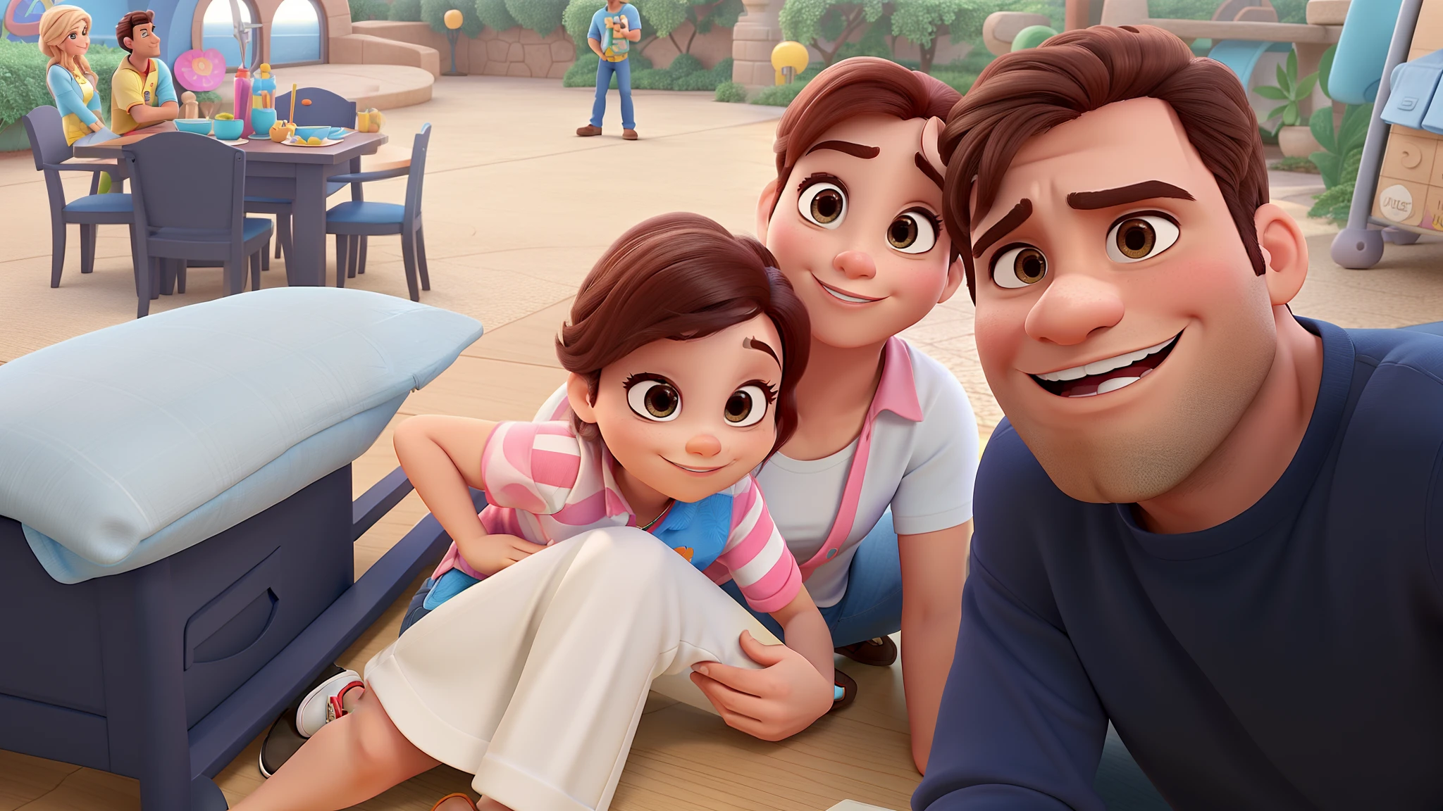 casal homem e mulher no estilo Disney Pixar, alta qualidade, melhor qualidade