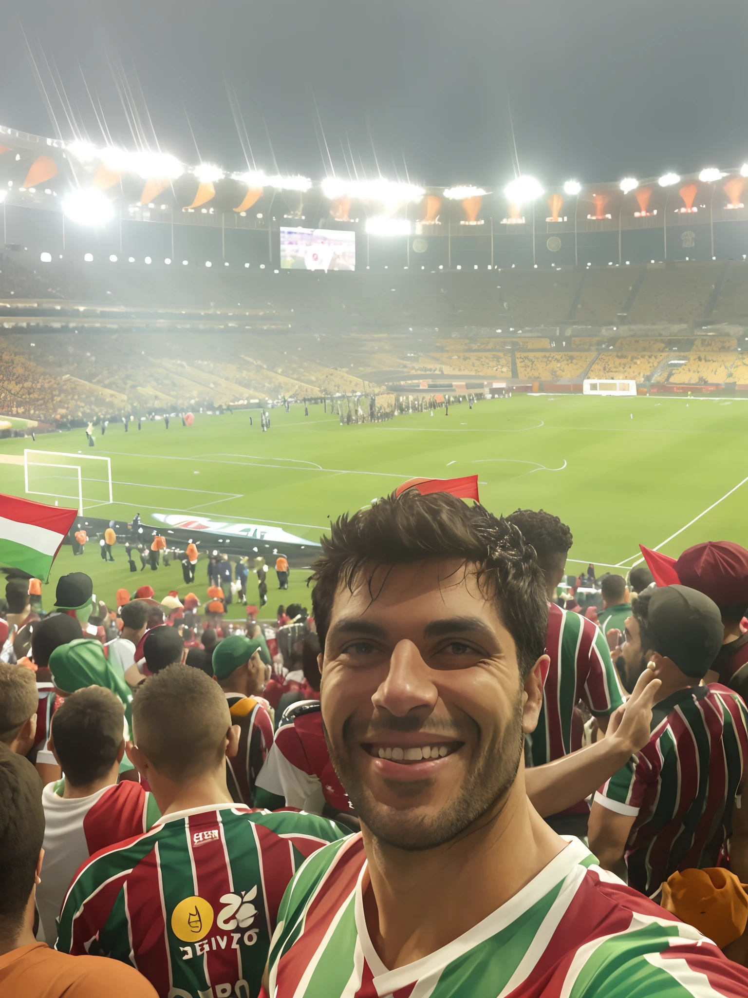 Araffes in a stadium with a lot of people watching a football game, na copa do mundo, standing in a stadium, 🌻🎹🎼, In Sao Paulo, Diego Fazio, caio santos, david rios ferreira, the atmosphere is cheerful, very epic atmosphere, Mohamed Reda, divertindo-se, 🔞🤡