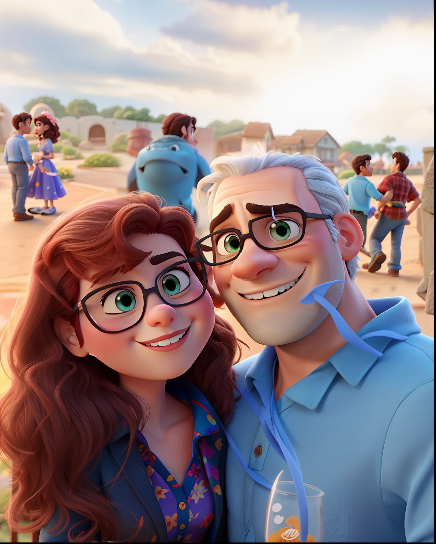 romantic couple, igual aos filmes Disney Pixar