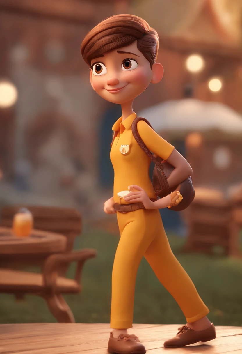 Personagem de desenho animado de uma mulher, um personagem animado, Caractere estilizado, animation style rendering, 3D estilizado, Arnold Maya render, 3 d render stylized, toon render keyshot, Personagem 3D, Personagem 3D, 3d rendering stylized, 3 d character render, personagem de desenho animado, Personagem de close up, Pose de personagem, (Estilo Pixar) (master part:1.2) (Bokeh) (best quality) (pele detalhada) (textura detalhada) (8k) (argila) (Cinematic lighting) (foco nítido，Senta e vaza a parte superior do corpo