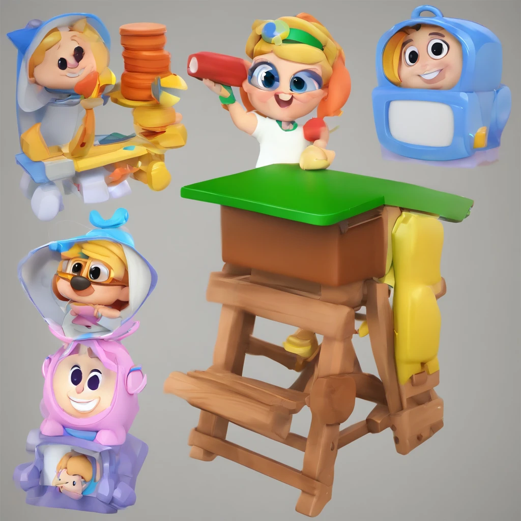 Crie uma cena de desenho animado  estilo 3d -Pixar, Onde uma mulher, de cabelos cacheadnas pontas, cabelo comprido. Gorda. os castanhos com 42 anos de idade, She's techer in escola,