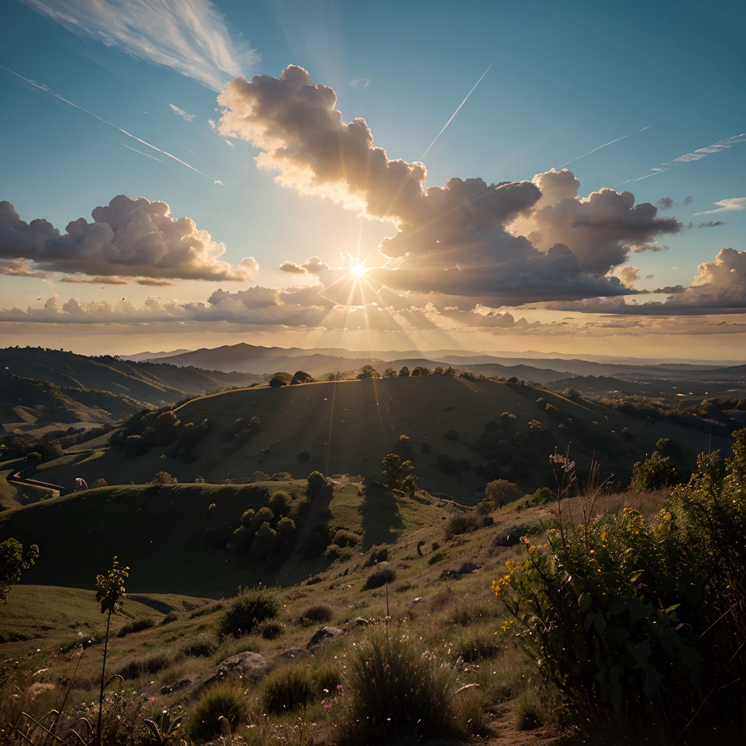 Sun above the sky, good view