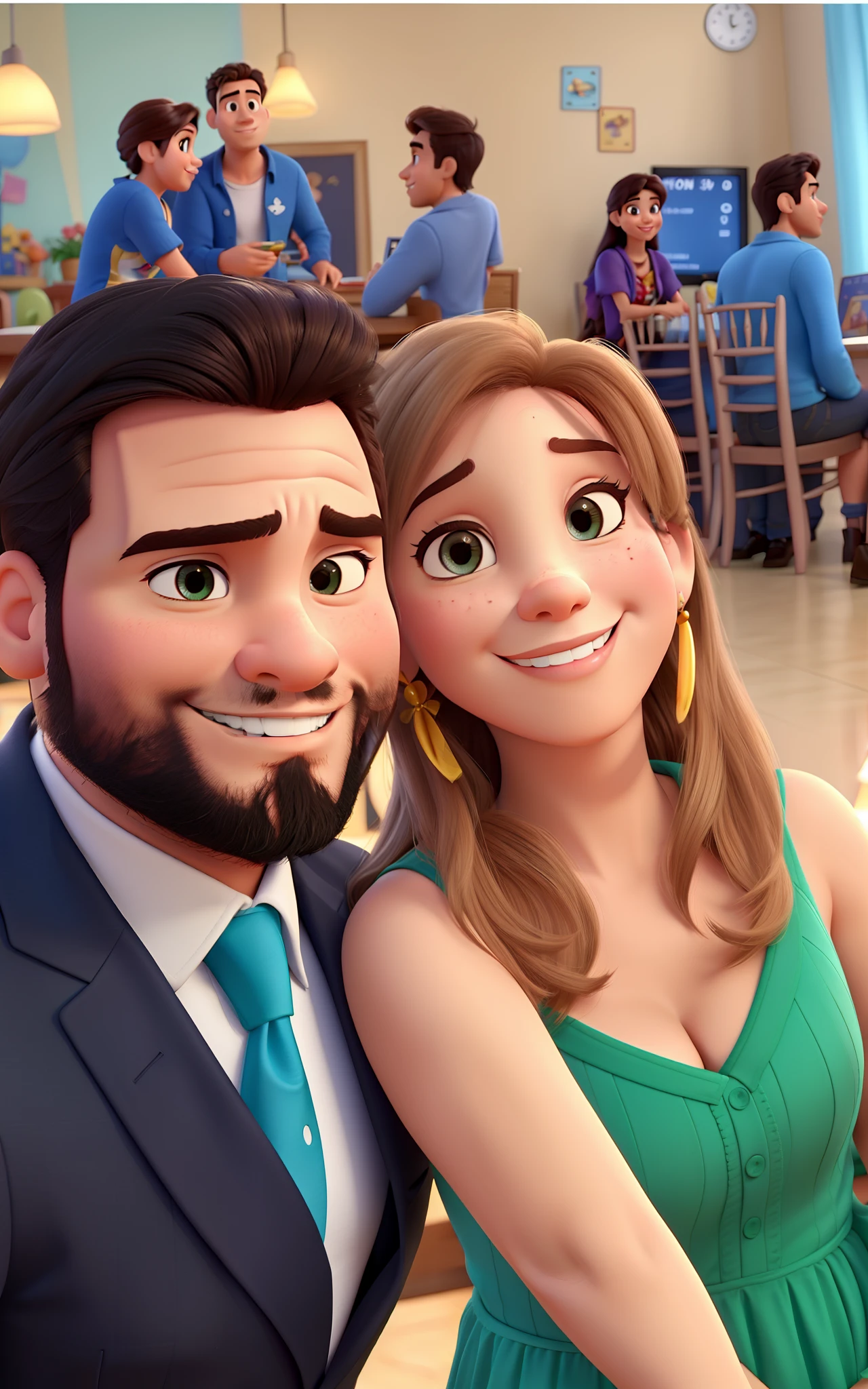 Casal estilo Disney pixar, alta qualidade, melhor qualidade