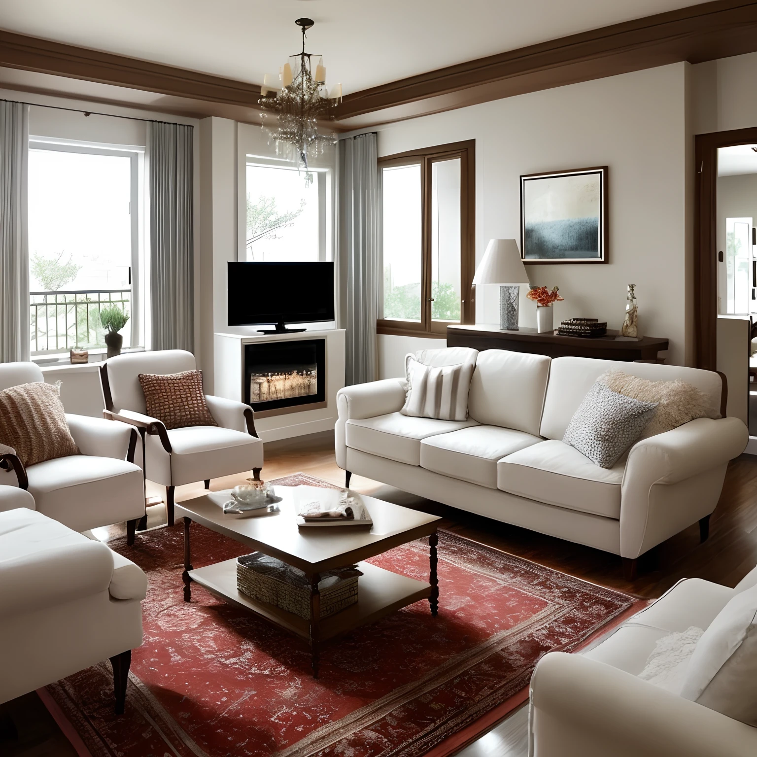room interior Fashionable monotone popularity spotless living room