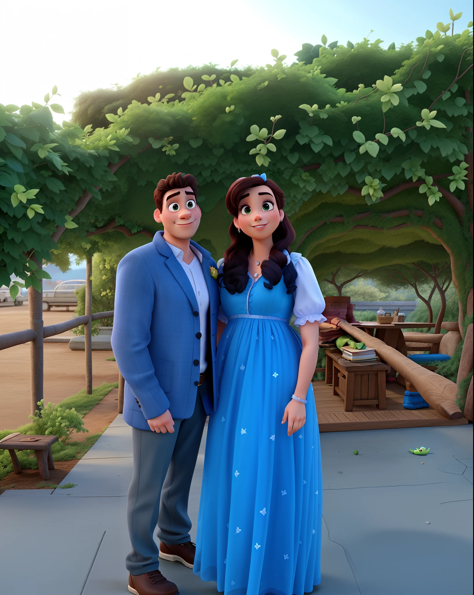 romantic couple, igual aos filmes Disney Pixar